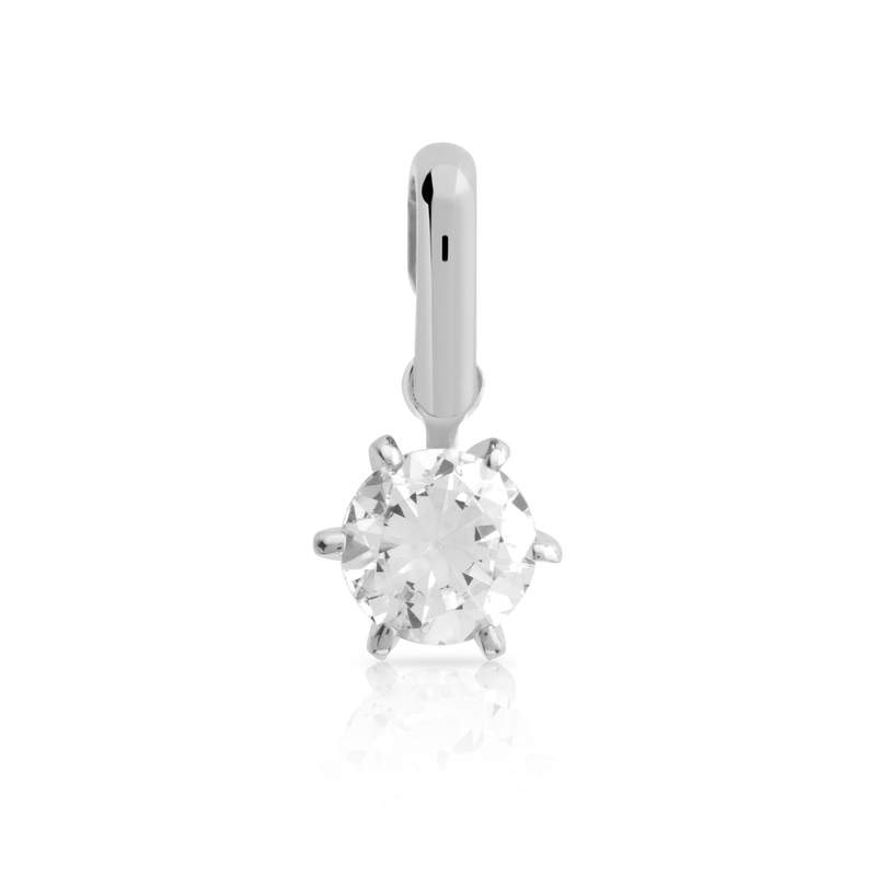 Pendentif or 750 diamant synthétique 0.40 carat - vue 1