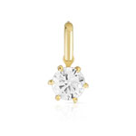 Pendentif or 750 diamant synthétique 0.50 carat - vue 1