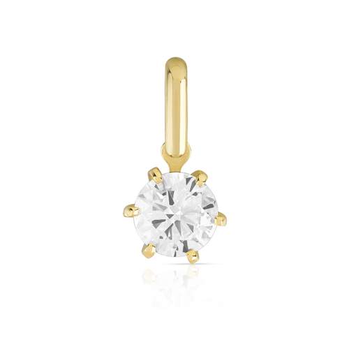 Pendentif or 750 diamant synthétique 0.50 carat