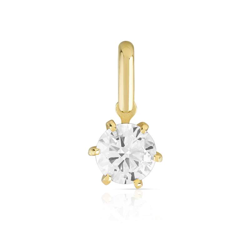 Pendentif or 750 diamant synthétique 0.50 carat - vue 1