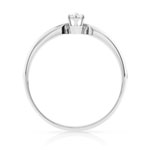 Solitaire or blanc 750 diamant synthétique 0,1 carat - vue 2