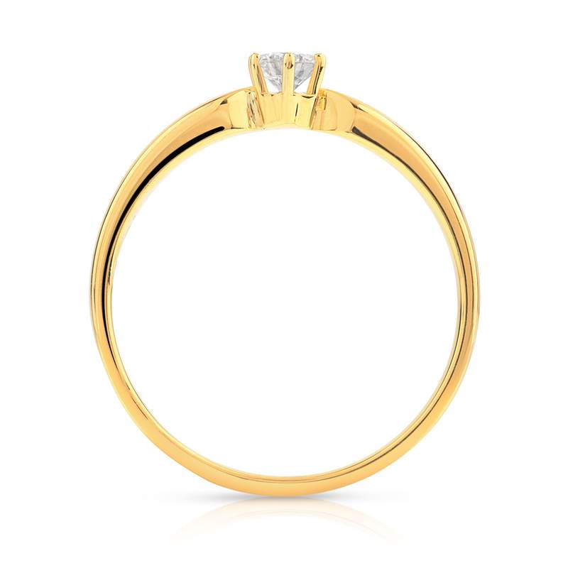 Bague solitaire or 750 diamant synthétique 0.15 carat - vue 2