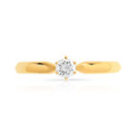 Bague solitaire or 750 diamant synthétique 0.15 carat - vue 3