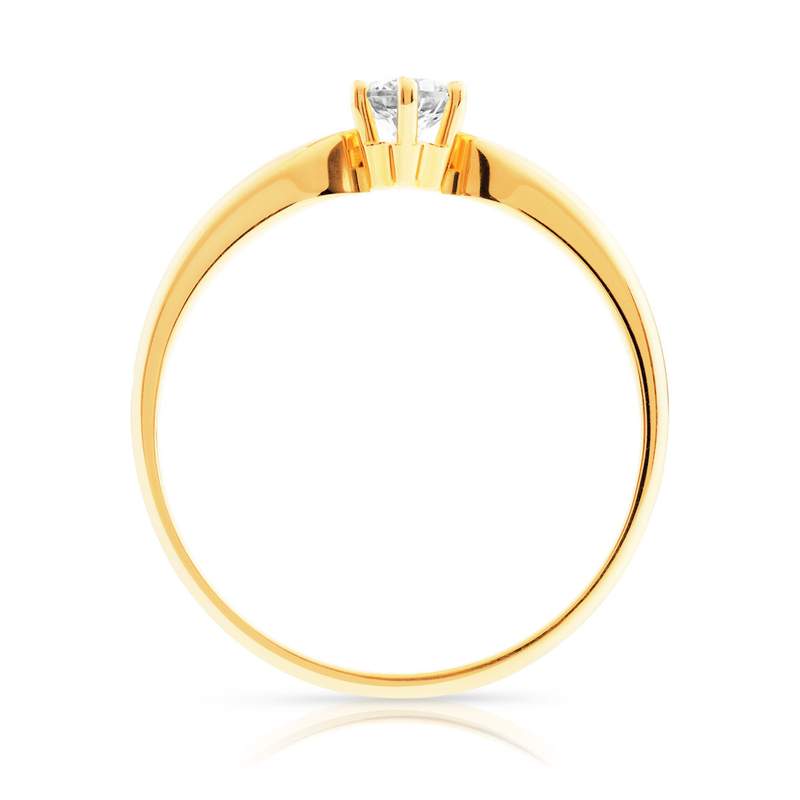 Bague solitaire or 750 diamant synthétique 0.20 carat - vue 2