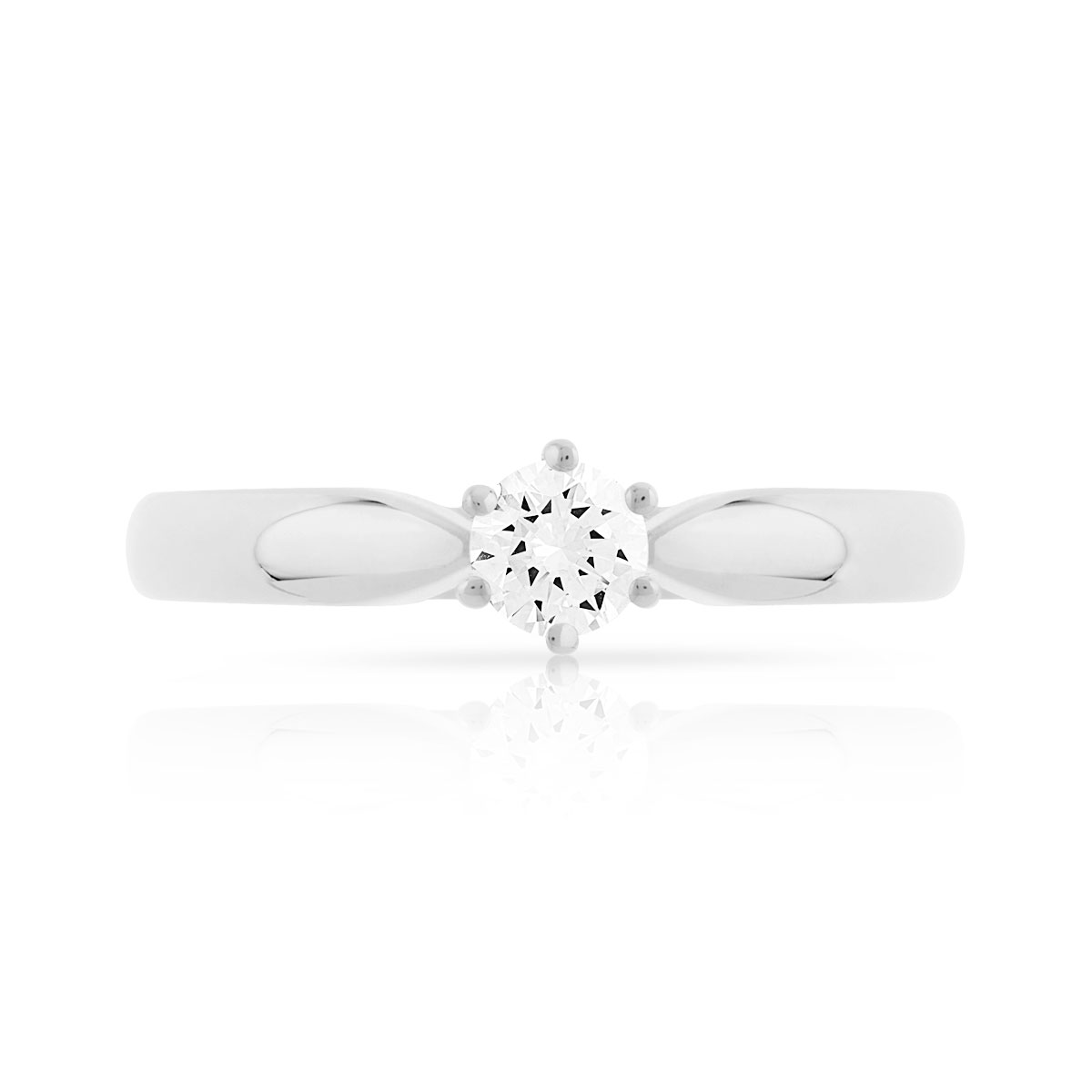 Bague Solitaire or 750 blanc diamant 0.20 carat - vue 3