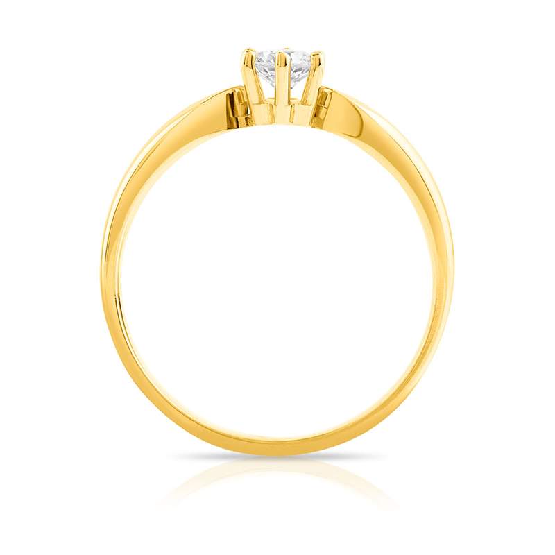 Bague solitaire or 750 diamant synthétique 0.25 carat - vue 2