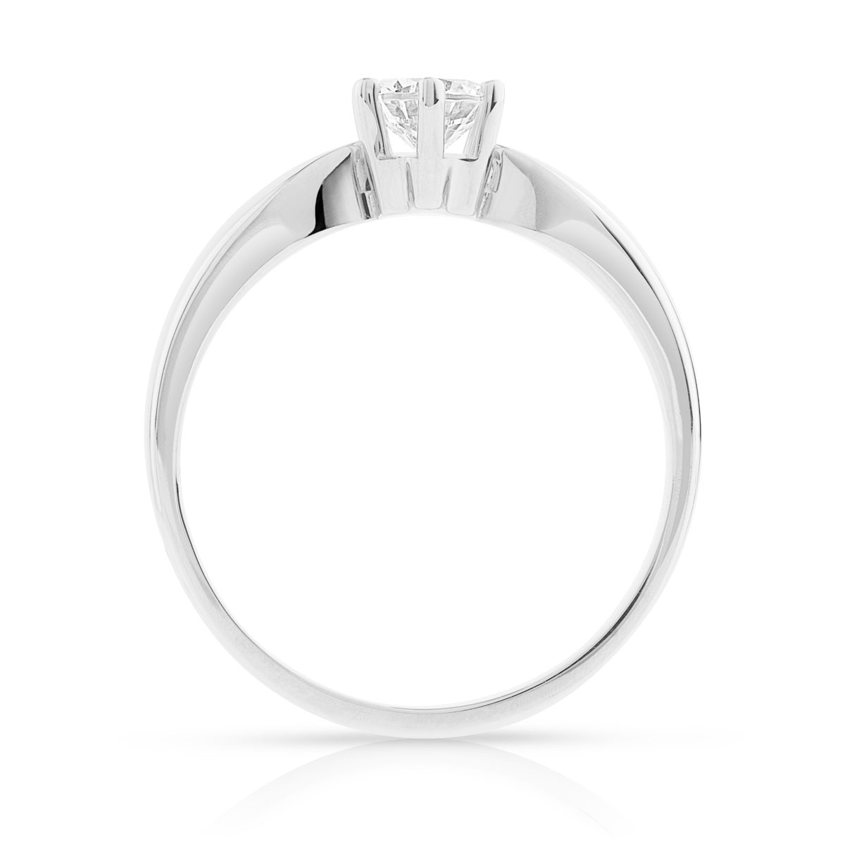 Bague Solitaire or 750 blanc diamant synthétique 0.40 carat - vue 2