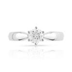 Solitaire or 750 blanc diamant synthétique 0,5 carat - vue 3