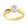 Solitaire or 750 jaune diamant synthétique 1 carat - vue V1