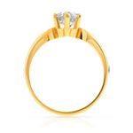 Solitaire or 750 jaune diamant synthétique 1 carat - vue 2