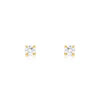 Boucles d'oreilles or 750 jaune diamants synthétiques 0.20 carat - vue VD1
