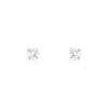 Boucles d'oreilles or 750 blanc diamants syntétiques 0.20 caratt - vue VD1