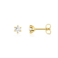 Boucles d'oreilles or 750 jaune diamant synthétique 0.30 carat