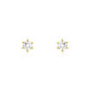 Boucles d'oreilles or 750 jaune diamant synthétique 0.30 carat - vue VD1