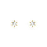 Boucles d'oreilles or 750 jaune diamant synthétique 0.30 carat - vue D1