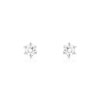 Boucles d'oreilles or 750 blanc diamants synthétiques 0.30 carat - vue VD1