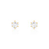 Boucles d'oreilles or 750 jaune diamants synthétiques 0.40 carat - vue V1
