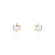 Boucles d'oreilles or 750 jaune diamants synthétiques 0.40 carat