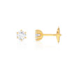 Boucles d'oreilles or 750 jaune diamants synthétiques 0.40 carat - vue VD1