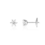 Boucles d'oreilles or 750 blanc diamants synthétiques 0.40 carat - vue D1