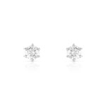 Boucles d'oreilles or 750 blanc diamants synthétiques 0.50 carat - vue 1