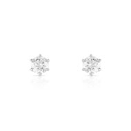 Boucles d'oreilles or 750 blanc diamants synthétiques 0.50 carat