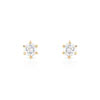 Boucles d'oreilles or 750 jaune diamants synthétiques 0.60 carat - vue V1
