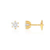 Boucles d'oreilles or 750 jaune diamants synthétiques 0.60 carat - vue VD1
