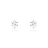 Boucles d'oreilles or 750 blanc diamants synthétiques 0.60 carat - vue V1