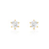 Boucles d'oreilles or 750 jaune diamants synthétiques 0.80 carat - vue V1