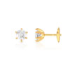Boucles d'oreilles or 750 jaune diamants synthétiques 0.80 carat - vue VD1