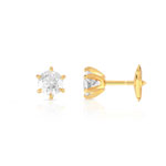 Boucles d'oreilles or 750 jaune diamants synthétiques 0.80 carat - vue D1
