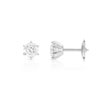 Boucles d'oreilles or 750 blanc diamants synthétiques 0.80 carat - vue VD1