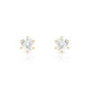 Boucles d'oreilles or 750 jaune diamants synthétiques 1 carat - vue V1