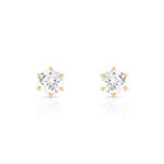 1-carat synthetic diamond 750 yellow gold earrings - view 1