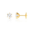 Boucles d'oreilles or 750 jaune diamants synthétiques 1 carat - vue VD1