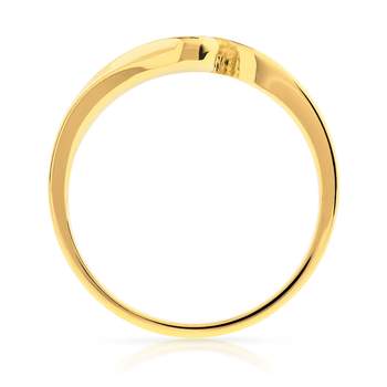 Bague solitaire or 750 jaune diamant synthétique 0.15 carat
