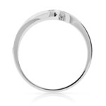 Bague solitaire or 750 blanc diamant synthétique 0.15 carat - vue 2