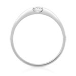 Bague solitaire or 750 blanc diamant synthétique 0.15 carat - vue 2