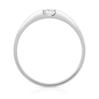 Bague solitaire or 750 blanc diamant synthétique 0.15 carat