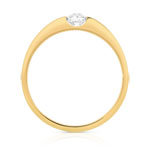Bague solitaire or 750 jaune diamant synthétique 0.25 carat - vue 2