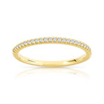 Alliance demi-tour or 750 jaune diamants synthétiques 0.15 carat - vue 1