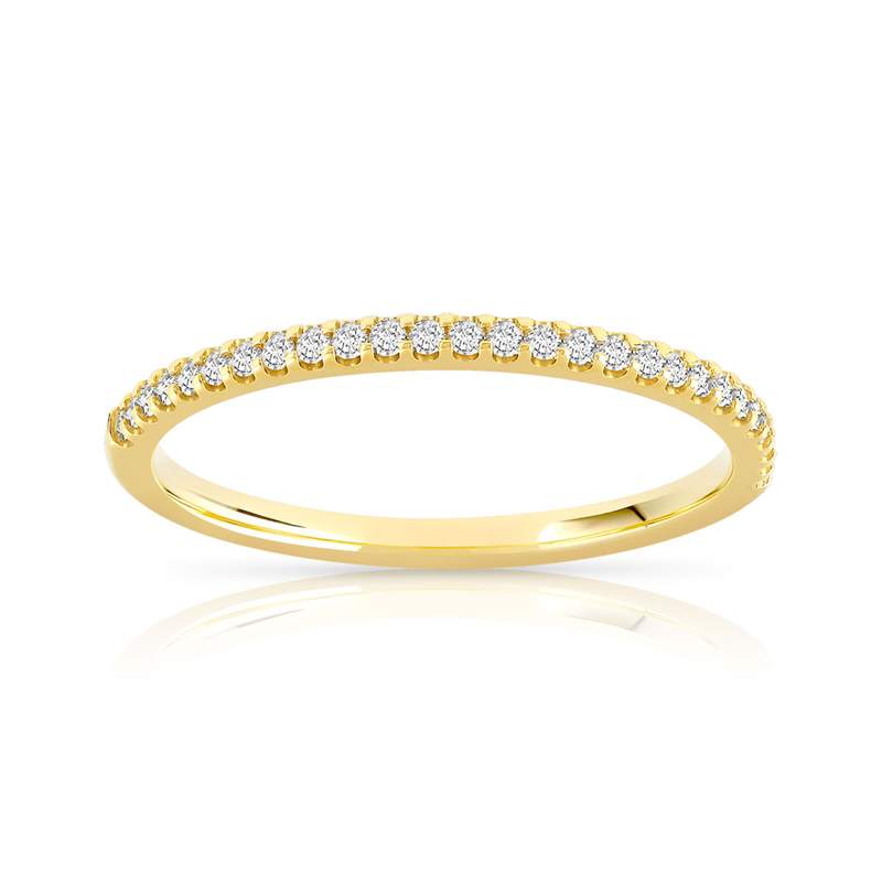 Alliance demi-tour or 750 jaune diamants synthétiques 0.15 carat - vue 1