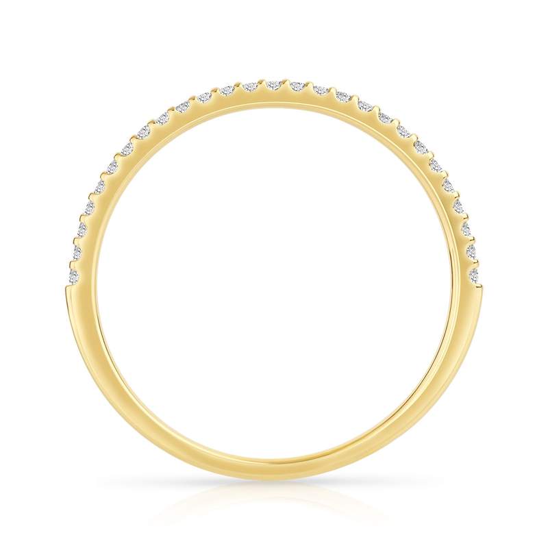 Alliance demi-tour or 750 jaune diamants synthétiques 0.15 carat - vue 2