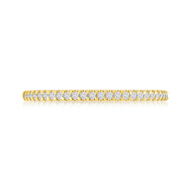 Alliance demi-tour or 750 jaune diamants synthétiques 0.15 carat - vue 3