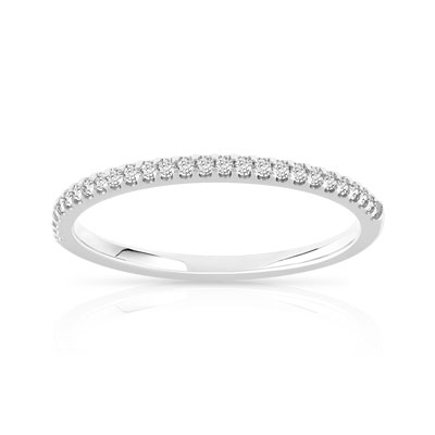 Alliance demi-tour or 750 blanc diamants synthetique 0.15 carat