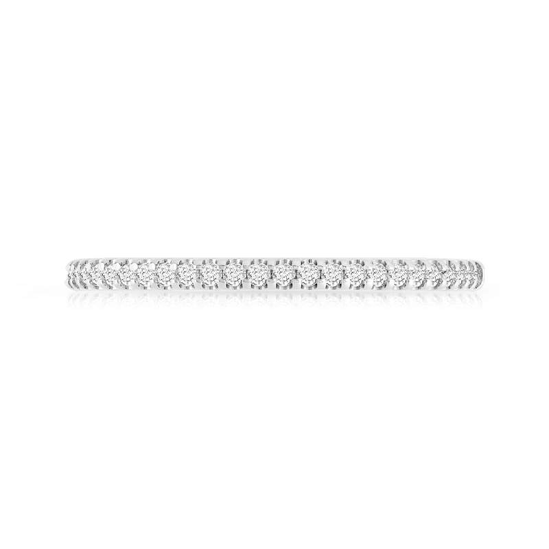 Alliance demi-tour or 750 blanc diamants synthetique 0.15 carat - vue 3