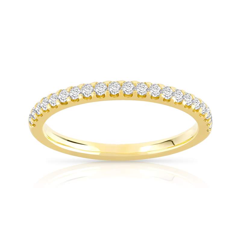 Alliance demi-tour or 750 jaune diamants synthétiques 0.25 carat - vue 1