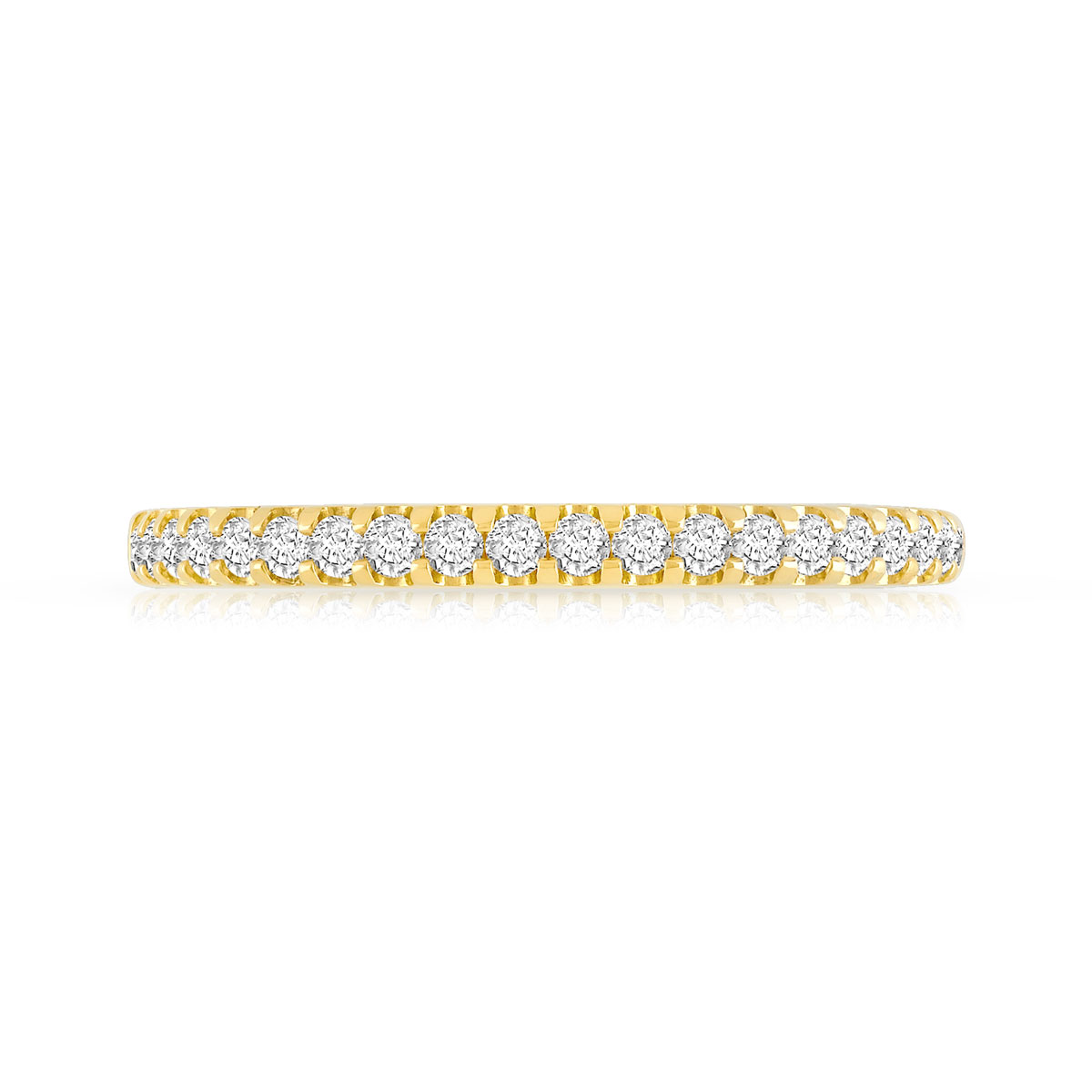 Alliance demi-tour or 750 jaune diamants synthétiques 0.25 carat - vue 3