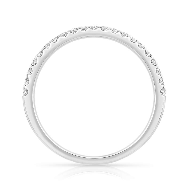 Alliance demi-tour or 750 blanc diamants synthétiques 0.25 carat - vue 2